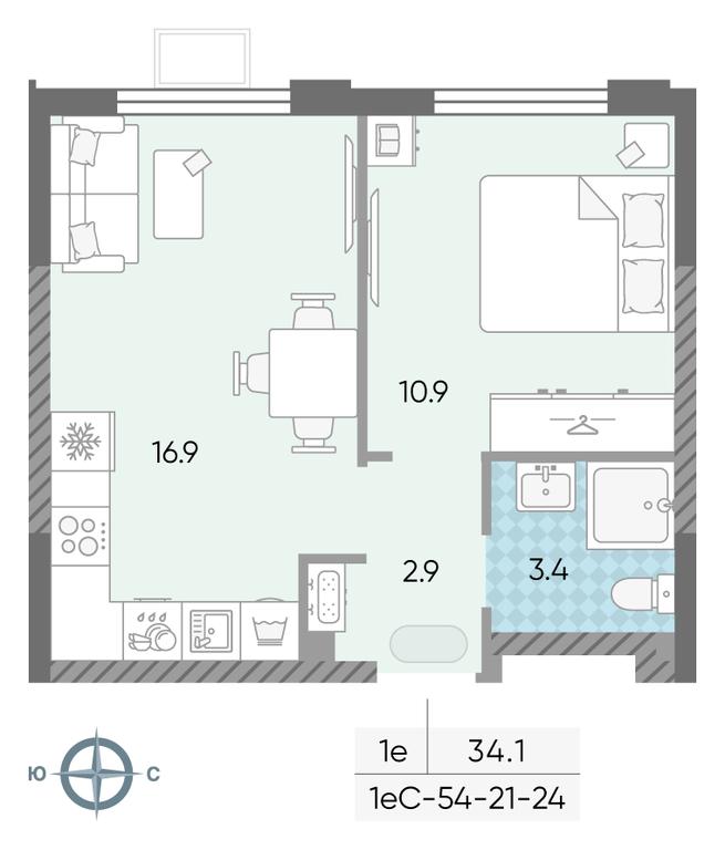 1-BD Apartment Sale, 34.1 sq. m. at Luchi, Proizvodstvennaya Street, 12к1, Moscow, Russia #1 1-BD Apartment Sale, 34.1 sq. m. at Luchi, Proizvodstvennaya Street, 12к1, Moscow, Russia #1