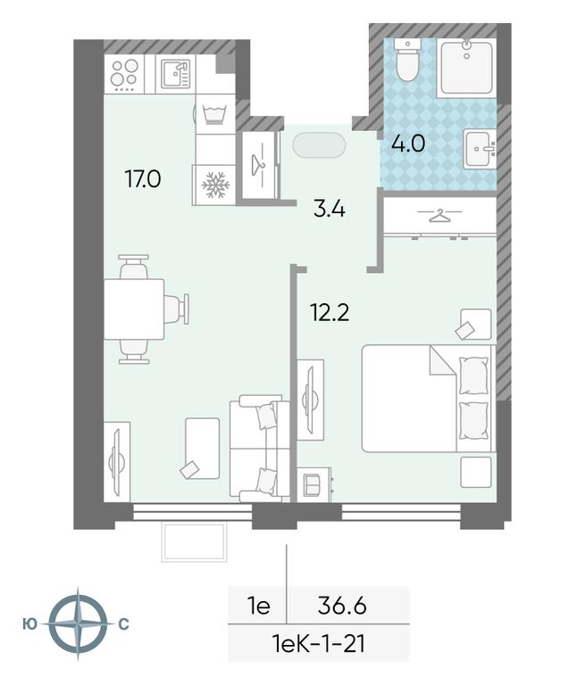 1-BD Apartment Sale, 36.6 sq. m. at Luchi, Proizvodstvennaya Street, 12к1, Moscow, Russia #2