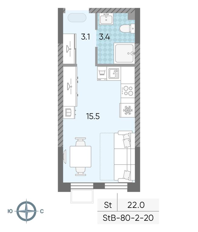 Продажа квартиры, 22 м² в ЖК «Лучи», Производственная улица, 12к1, Москва, Россия #1