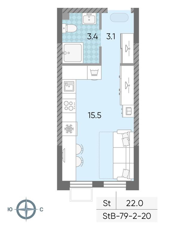 Продажа квартиры, 22 м² в ЖК «Лучи», Производственная улица, 12к1, Москва, Россия #2