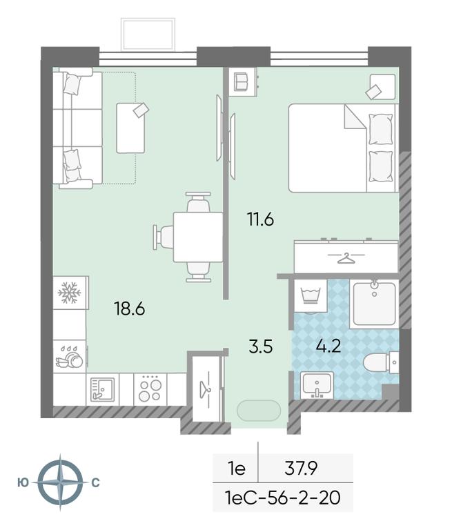 1-BD Apartment Sale, 37.9 sq. m. at Luchi, Proizvodstvennaya Street, 12к1, Moscow, Russia #2 1-BD Apartment Sale, 37.9 sq. m. at Luchi, Proizvodstvennaya Street, 12к1, Moscow, Russia #2