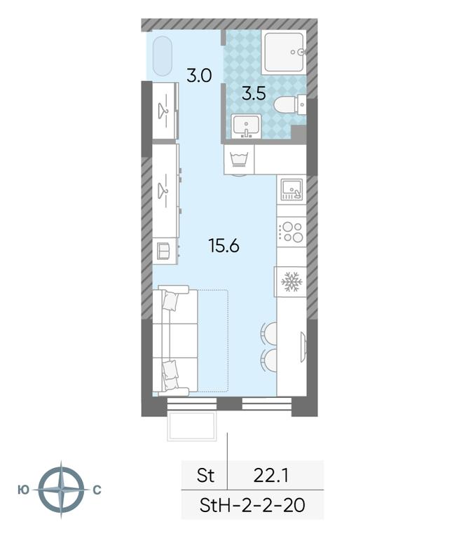 Продажа квартиры, 22,1 м² в ЖК «Лучи», Производственная улица, 12к1, Москва, Россия #2