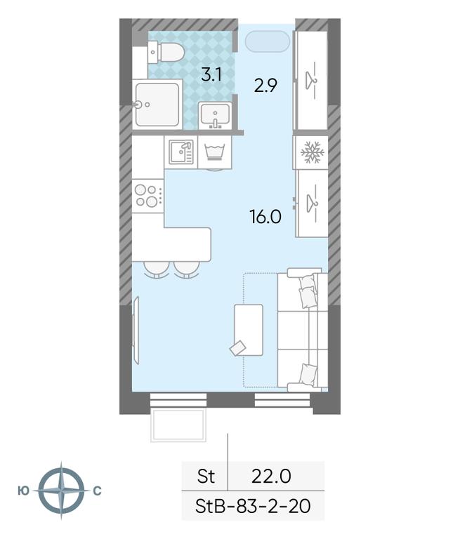 Продажа квартиры, 22 м² в ЖК «Лучи», Производственная улица, 12к1, Москва, Россия #2