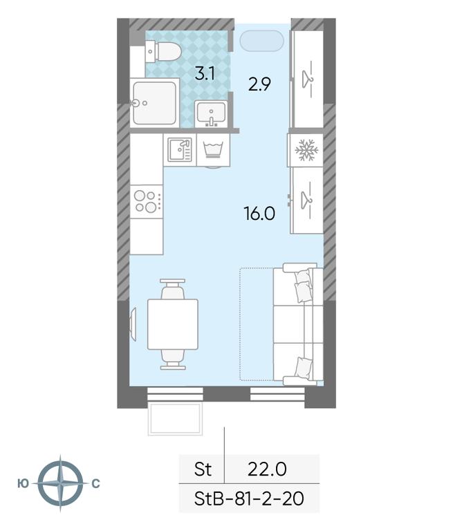 Продажа квартиры, 21,9 м² в ЖК «Лучи», Производственная улица, 12к1, Москва, Россия #2