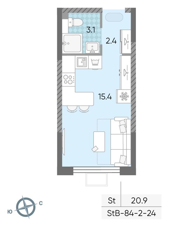 Продажа квартиры, 20,8 м² в ЖК «Лучи», Производственная улица, 12к1, Москва, Россия #1