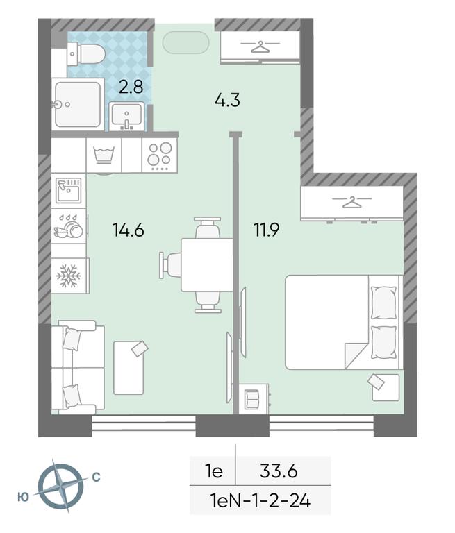 Продажа 1-комн. квартиры, 33,5 м² в ЖК «Лучи», Производственная улица, 12к1, Москва, Россия #1