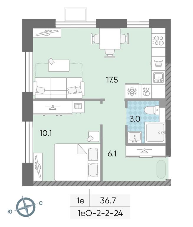 1-BD Apartment Sale, 36.7 sq. m. at Luchi, Proizvodstvennaya Street, 12к1, Moscow, Russia #1 1-BD Apartment Sale, 36.7 sq. m. at Luchi, Proizvodstvennaya Street, 12к1, Moscow, Russia #1