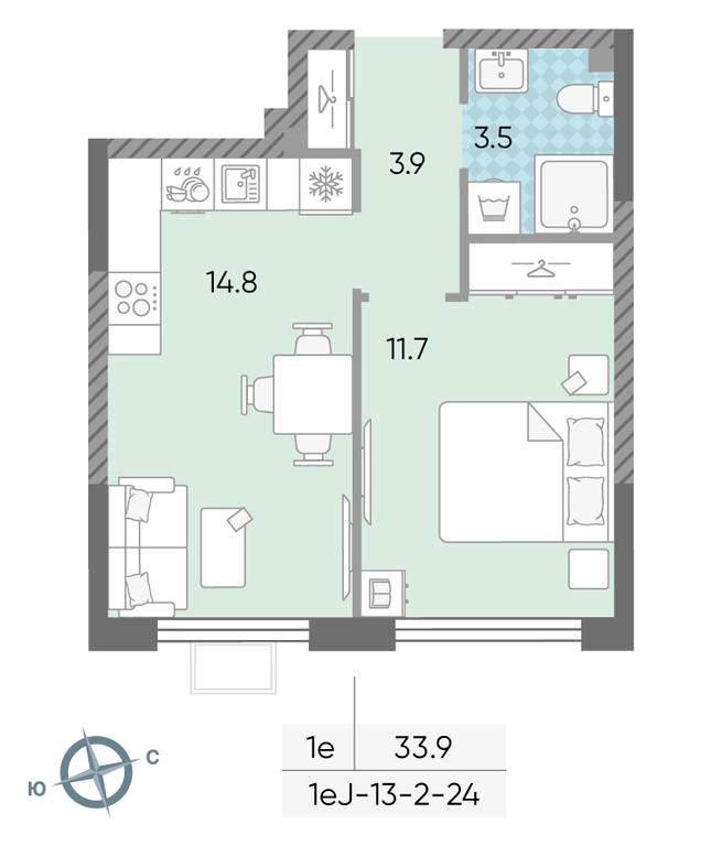 1-BD Apartment Sale, 33.9 sq. m. at Luchi, Proizvodstvennaya Street, 12к1, Moscow, Russia #2 1-BD Apartment Sale, 33.9 sq. m. at Luchi, Proizvodstvennaya Street, 12к1, Moscow, Russia #2
