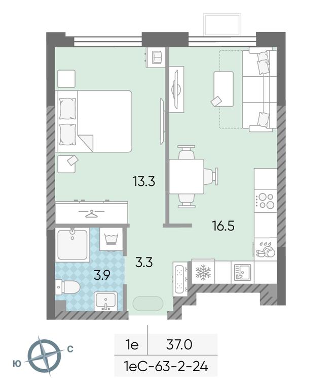 1-BD Apartment Sale, 37 sq. m. at Luchi, Proizvodstvennaya Street, 12к1, Moscow, Russia #1 1-BD Apartment Sale, 37 sq. m. at Luchi, Proizvodstvennaya Street, 12к1, Moscow, Russia #1