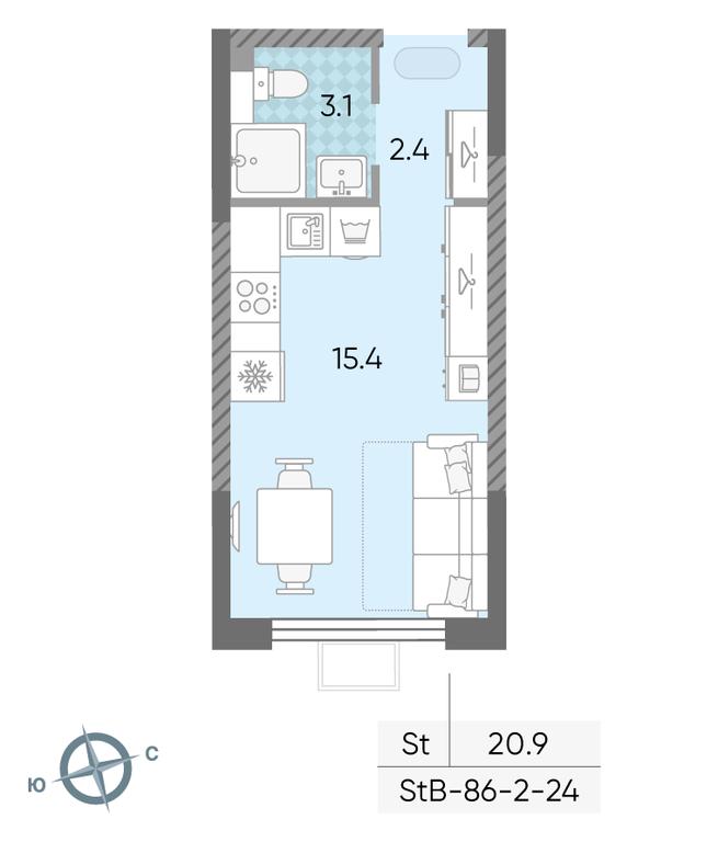 Apartment Sale, 20.9 sq. m. at Luchi, Proizvodstvennaya Street, 12к1, Moscow, Russia #2