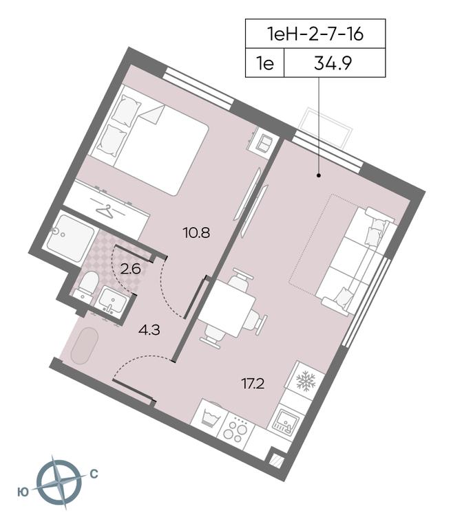 1-BD Apartment Sale, 34.8 sq. m. at Luchi, Proizvodstvennaya Street, 12к1, Moscow, Russia #2