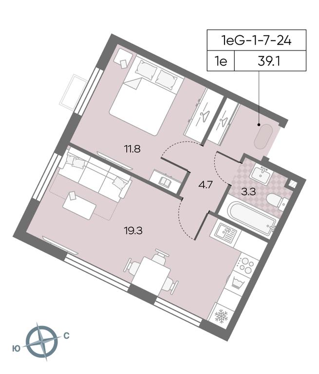 1-BD Apartment Sale, 39 sq. m. at Luchi, Proizvodstvennaya Street, 12к1, Moscow, Russia #1