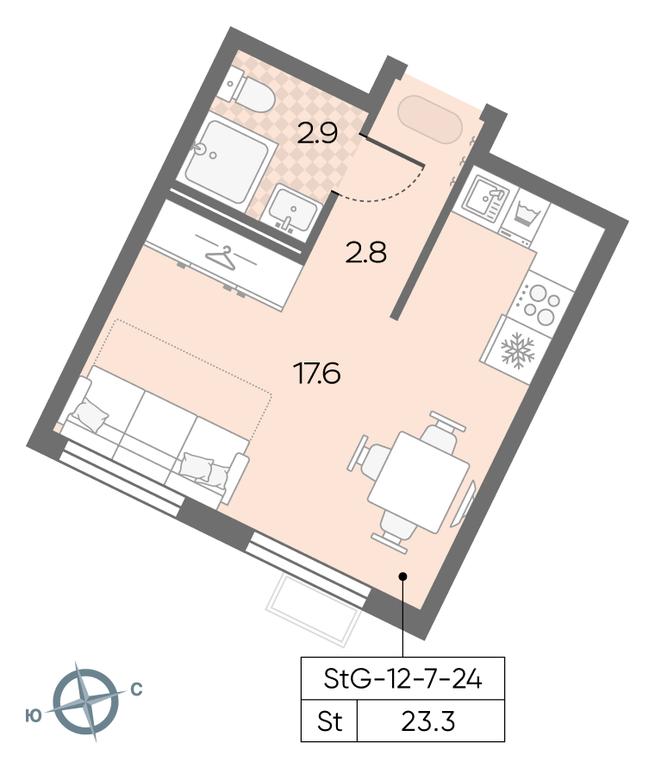 Apartment Sale, 23.3平方米 at Luchi, Proizvodstvennaya Street, 12к1, Moscow, Russia #1