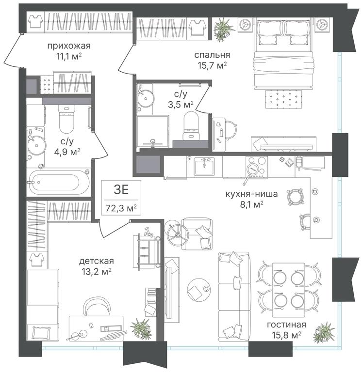 2-BD Apartment Sale, 72.3 sq. m. at Petrovskiy Park II, Stary Petrovsko-Razumovsky Drive, 1/23, Moscow, Russia #2 2-BD Apartment Sale, 72.3 sq. m. at Petrovskiy Park II, Stary Petrovsko-Razumovsky Drive, 1/23, Moscow, Russia #2