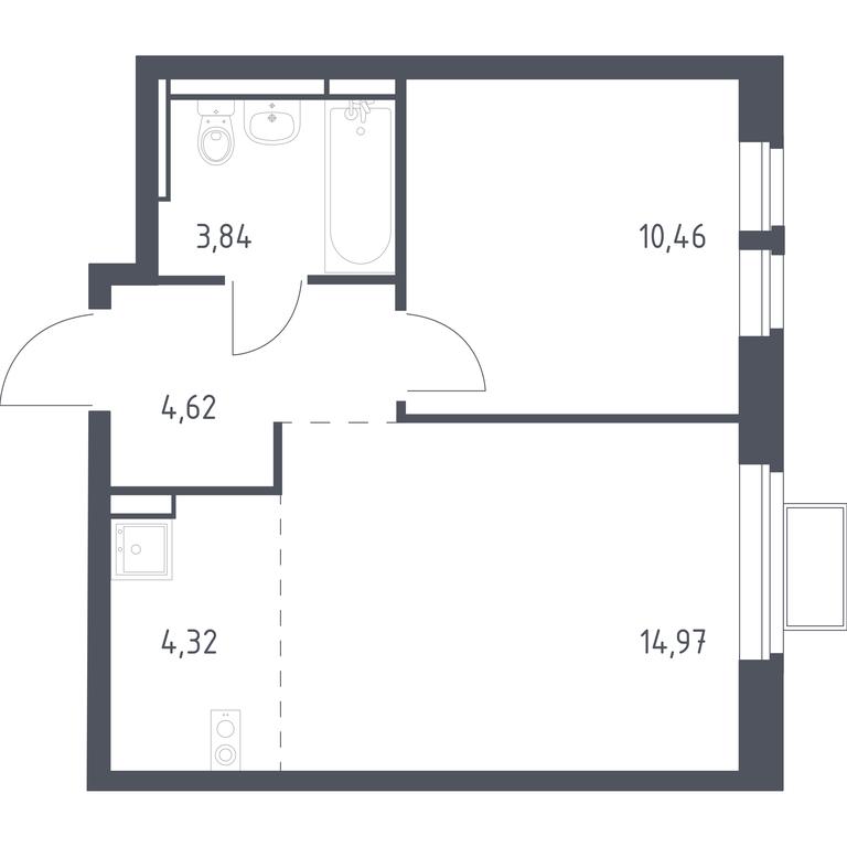 Apartment Sale, 38.21 sq. m. at Novoe Vidnoe, Kalinovka Village, Leninskiy City District, Moscow Region, Russia #1 Apartment Sale, 38.21 sq. m. at Novoe Vidnoe, Kalinovka Village, Leninskiy City District, Moscow Region, Russia #1