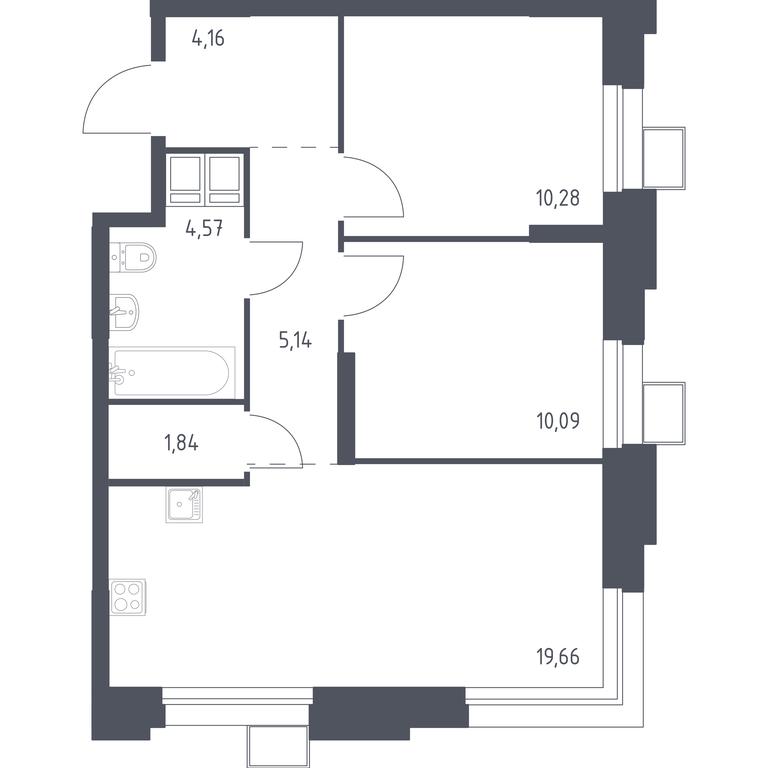 1-BD Apartment Sale, 55.5 sq. m. at Troparevo Park, Kiyevskoye shosse, 21-y kilometr, 3с4, Mosrentgen Settlement, Moscow, Russia #1 1-BD Apartment Sale, 55.5 sq. m. at Troparevo Park, Kiyevskoye shosse, 21-y kilometr, 3с4, Mosrentgen Settlement, Moscow, Russia #1
