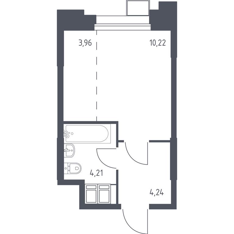 Apartment Sale, 22.52 sq. m. at Troparevo Park, Kiyevskoye shosse, 21-y kilometr, 3с4, Mosrentgen Settlement, Moscow, Russia #1
