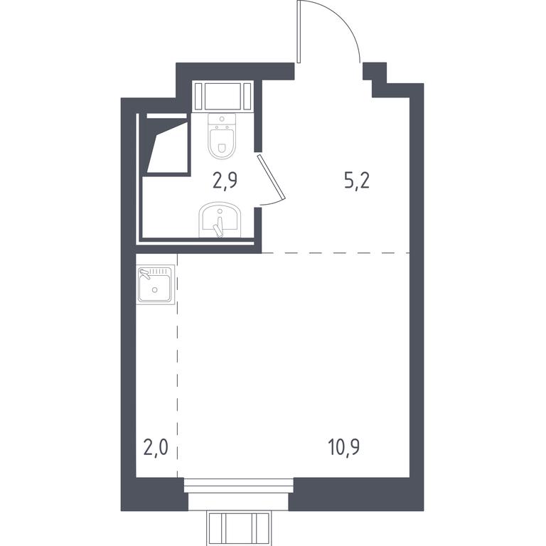 Apartment Sale, 20.8 sq. m. at Liubertsy, ulitsa Kamova, 5к1, Lyubertsy, Moscow Region, Russia #1