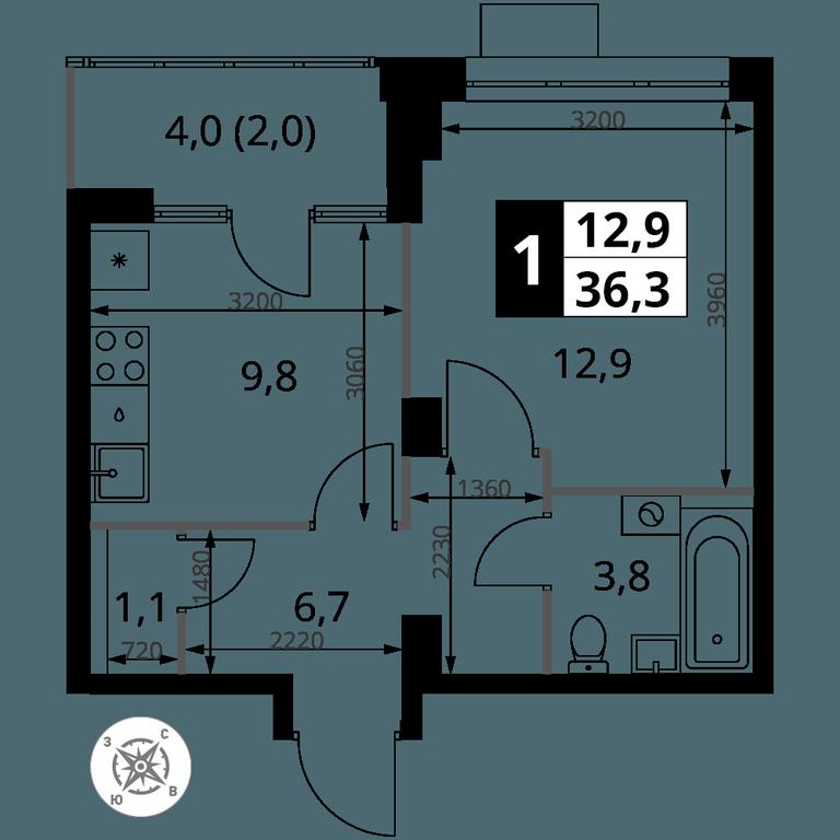 1-BD Apartment Sale, 36.3平方米 at Yzhnaya Bitsa, Yuzhnaya Bitsa Residential Complex, posyolok Bittsa, Leninskiy City District, Moscow Region, Russia #2 1-BD Apartment Sale, 36.3平方米 at Yzhnaya Bitsa, Yuzhnaya Bitsa Residential Complex, posyolok Bittsa, Leninskiy City District, Moscow Region, Russia #2