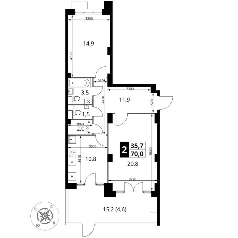 2-BD Apartment Sale, 70 sq. m. at Yzhnaya Bitsa, Yuzhnaya Bitsa Residential Complex, posyolok Bittsa, Leninskiy City District, Moscow Region, Russia #1 2-BD Apartment Sale, 70 sq. m. at Yzhnaya Bitsa, Yuzhnaya Bitsa Residential Complex, posyolok Bittsa, Leninskiy City District, Moscow Region, Russia #1