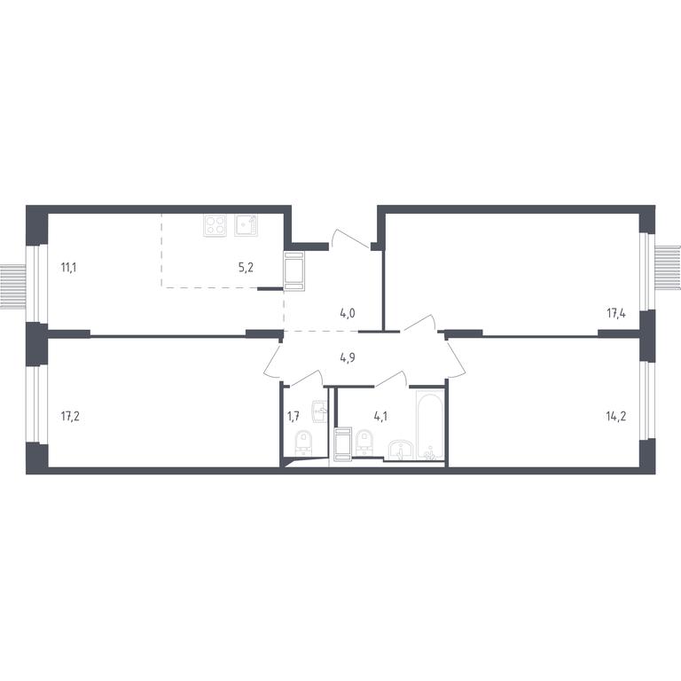 2-BD Apartment Sale, 78.8 sq. m. at Mytishchi Park, Silikatnaya ulitsa, 41к3, Mytischi, Moscow Region, Russia #1 2-BD Apartment Sale, 78.8 sq. m. at Mytishchi Park, Silikatnaya ulitsa, 41к3, Mytischi, Moscow Region, Russia #1