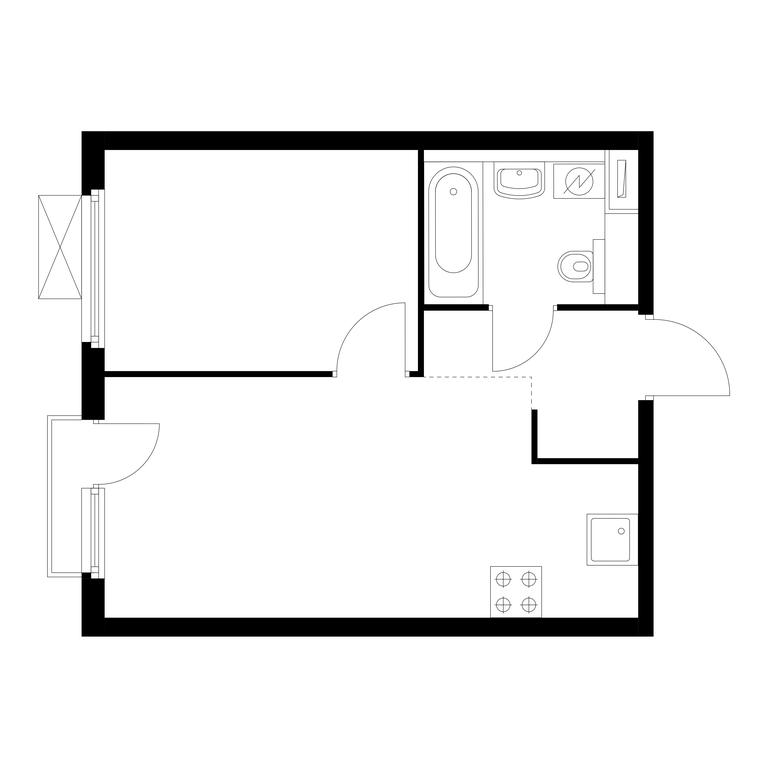 1-BD Apartment Sale, 32.92 sq. m. at Matveevskiy Park, Ochakovskoye Highway, вл3с11, Moscow, Russia #1