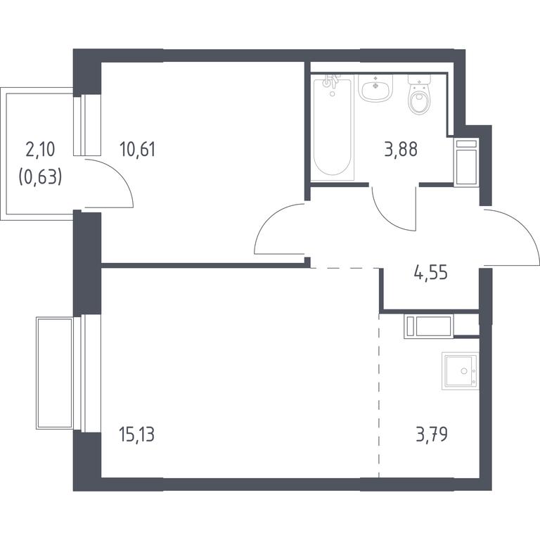 Apartment Sale, 38.59 sq. m. at Tomilino Park, 1-y kvartal, posyolok Zhilino-1, Lubertsy City District, Moscow Region, Russia #1 Apartment Sale, 38.59 sq. m. at Tomilino Park, 1-y kvartal, posyolok Zhilino-1, Lubertsy City District, Moscow Region, Russia #1