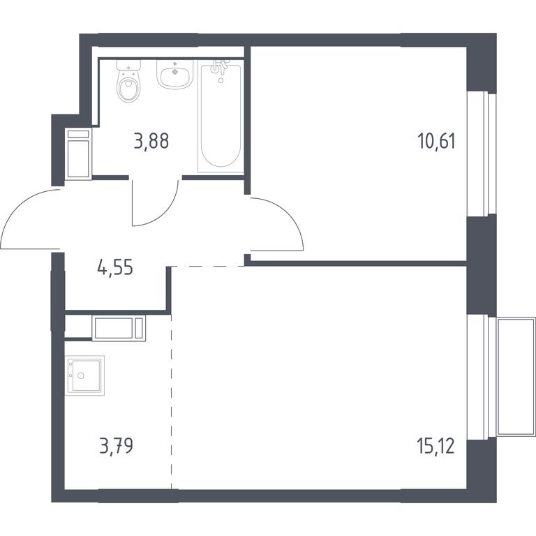 Apartment Sale, 37.95 sq. m. at Tomilino Park, 1-y kvartal, posyolok Zhilino-1, Lubertsy City District, Moscow Region, Russia #1 Apartment Sale, 37.95 sq. m. at Tomilino Park, 1-y kvartal, posyolok Zhilino-1, Lubertsy City District, Moscow Region, Russia #1