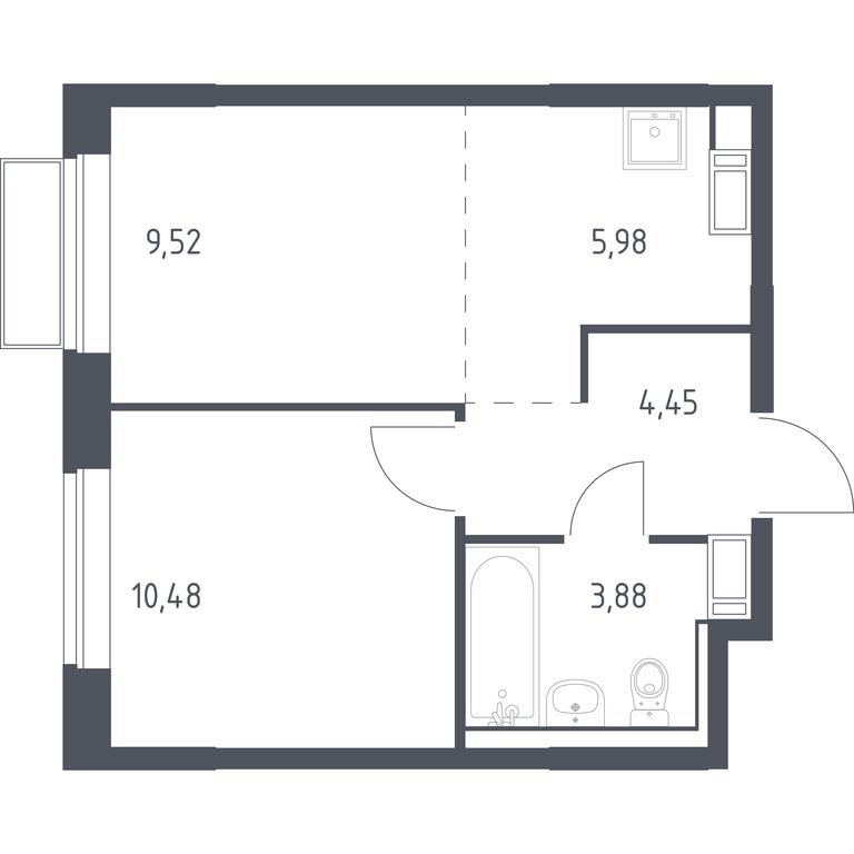 Apartment Sale, 34.31 sq. m. at Tomilino Park, 1-y kvartal, posyolok Zhilino-1, Lubertsy City District, Moscow Region, Russia #1 Apartment Sale, 34.31 sq. m. at Tomilino Park, 1-y kvartal, posyolok Zhilino-1, Lubertsy City District, Moscow Region, Russia #1