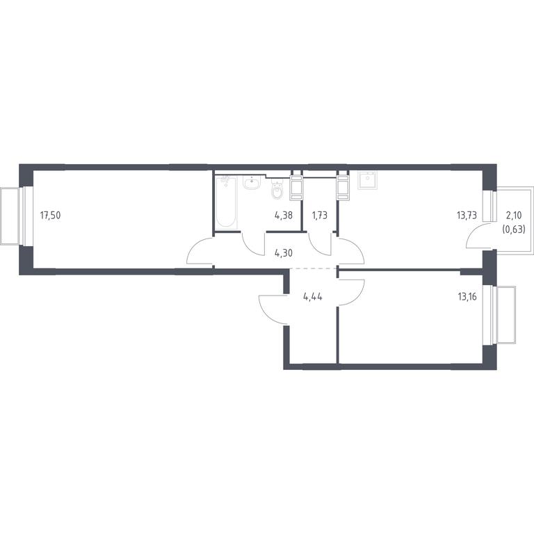 1-BD Apartment Sale, 59.87 sq. m. at Tomilino Park, 1-y kvartal, posyolok Zhilino-1, Lubertsy City District, Moscow Region, Russia #1 1-BD Apartment Sale, 59.87 sq. m. at Tomilino Park, 1-y kvartal, posyolok Zhilino-1, Lubertsy City District, Moscow Region, Russia #1