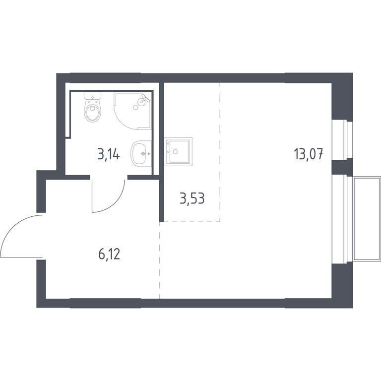 Apartment Sale, 25.86 sq. m. at Tomilino Park, 1-y kvartal, posyolok Zhilino-1, Lubertsy City District, Moscow Region, Russia #1 Apartment Sale, 25.86 sq. m. at Tomilino Park, 1-y kvartal, posyolok Zhilino-1, Lubertsy City District, Moscow Region, Russia #1