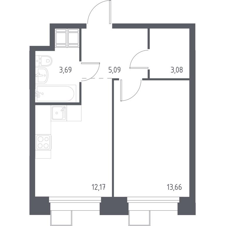 Apartment Sale, 37.4 sq. m. at Troparevo Park, Kiyevskoye shosse, 21-y kilometr, 3с4, Mosrentgen Settlement, Moscow, Russia #1