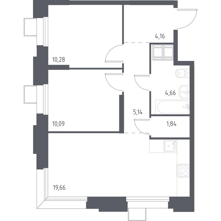1-BD Apartment Sale, 55.83 sq. m. at Troparevo Park, Kiyevskoye shosse, 21-y kilometr, 3с4, Mosrentgen Settlement, Moscow, Russia #1 1-BD Apartment Sale, 55.83 sq. m. at Troparevo Park, Kiyevskoye shosse, 21-y kilometr, 3с4, Mosrentgen Settlement, Moscow, Russia #1