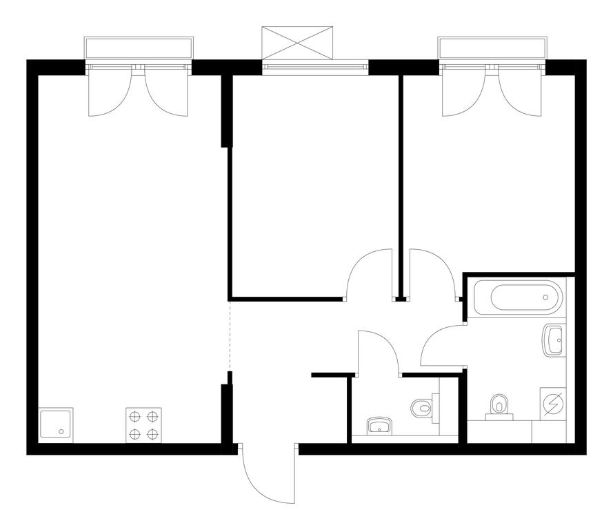 2-BD Apartment Sale, 53.2 sq. m. at Ilinskie Luga, Zapovednaya Street, 1, posyolok Ilyinskoye-Usovo, Krasnogorsk City District, Moscow Region, Russia #1