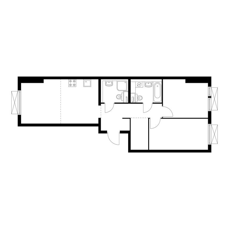 2-BD Apartment Sale, 62.1 sq. m. at Kolskaya 8, Kolskaya Street, 8с16, Moscow, Russia #1 2-BD Apartment Sale, 62.1 sq. m. at Kolskaya 8, Kolskaya Street, 8с16, Moscow, Russia #1