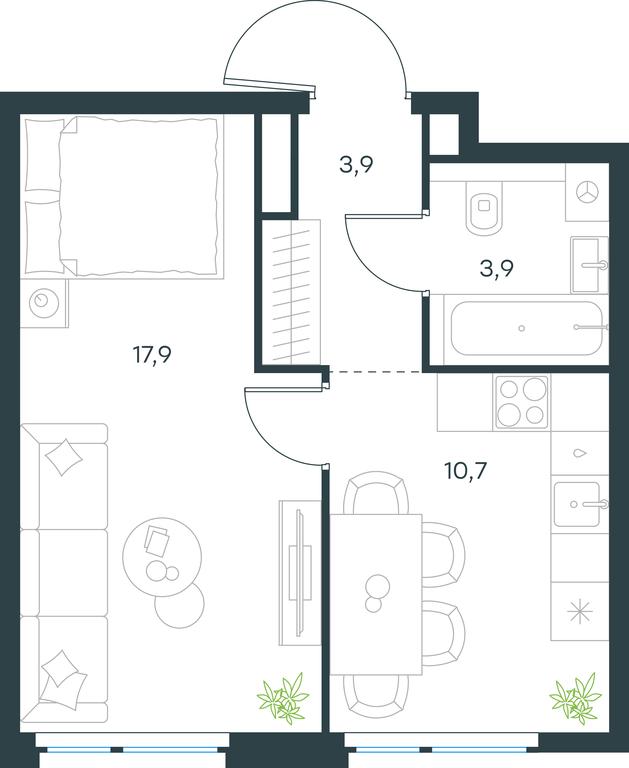 Apartment Sale, 36.4平方米 at Level Michurinskiy, Озёрная улица, вл1, Москва, Россия #2