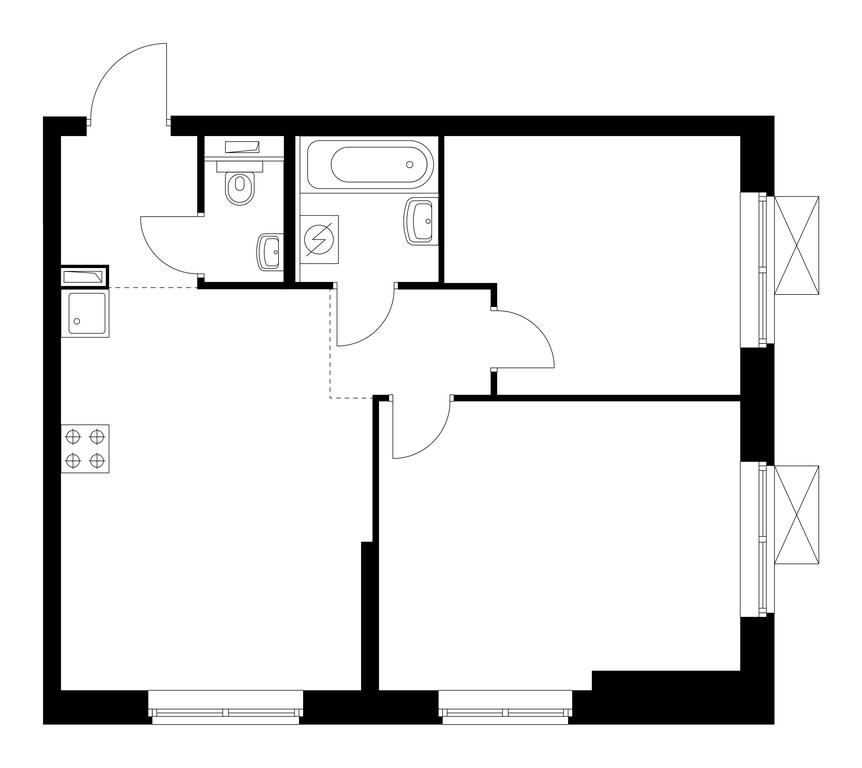 2-BD Apartment Sale, 53.8 sq. m. at Kavkazskiy Bulvar 51, Kavkazsky Boulevard, 51с3, Moscow, Russia #1