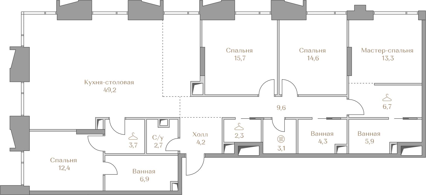 4-BD Apartment Sale, 154.6平方米 at Luzhniki Collection, Luzhnetskaya Embankment, 2/4с17, Moscow, Russia #2 4-BD Apartment Sale, 154.6平方米 at Luzhniki Collection, Luzhnetskaya Embankment, 2/4с17, Moscow, Russia #2