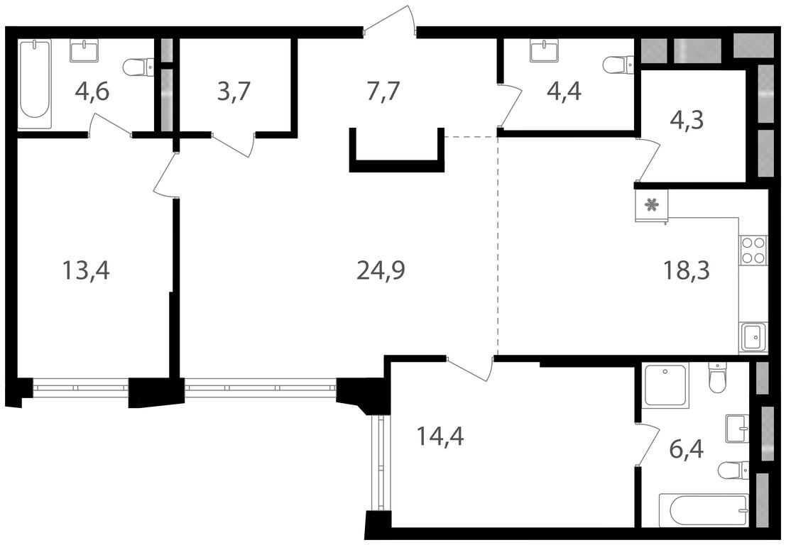 2-BD Apartment Sale, 102.1平方米 at Semenovskij Park 2, 1st Kirpichny Lane, 17А, Moscow, Russia #1 2-BD Apartment Sale, 102.1平方米 at Semenovskij Park 2, 1st Kirpichny Lane, 17А, Moscow, Russia #1