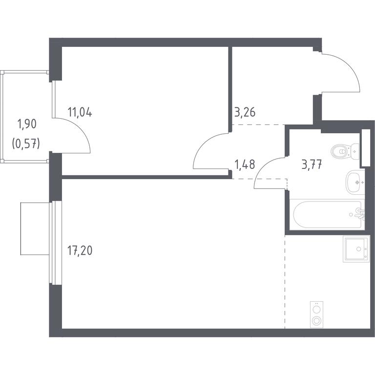 Apartment Sale, 41.45 sq. m. at Gorki Park, Shkolnaya ulitsa, 2, derevnya Korobovo, Leninskiy City District, Moscow Region, Russia #1 Apartment Sale, 41.45 sq. m. at Gorki Park, Shkolnaya ulitsa, 2, derevnya Korobovo, Leninskiy City District, Moscow Region, Russia #1