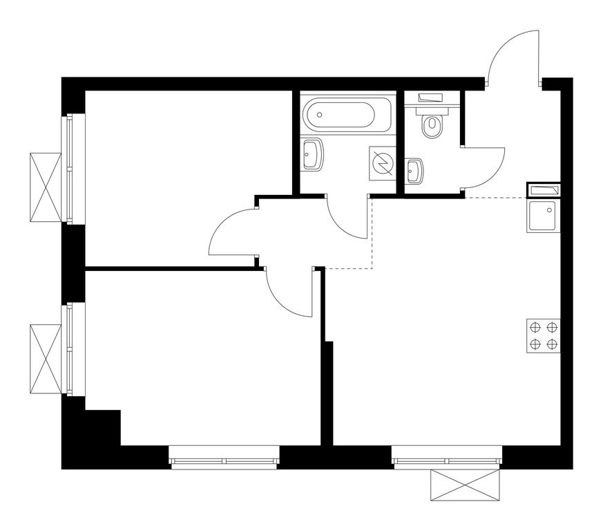 2-BD Apartment Sale, 48.7 sq. m. at Kavkazskiy Bulvar 51, Kavkazsky Boulevard, 51с3, Moscow, Russia #1