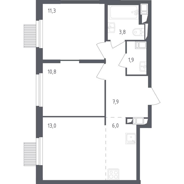 1-BD Apartment Sale, 53.3平方米 at Mytishchi Park, Silikatnaya ulitsa, 41к3, Mytischi, Moscow Region, Russia #1 1-BD Apartment Sale, 53.3平方米 at Mytishchi Park, Silikatnaya ulitsa, 41к3, Mytischi, Moscow Region, Russia #1