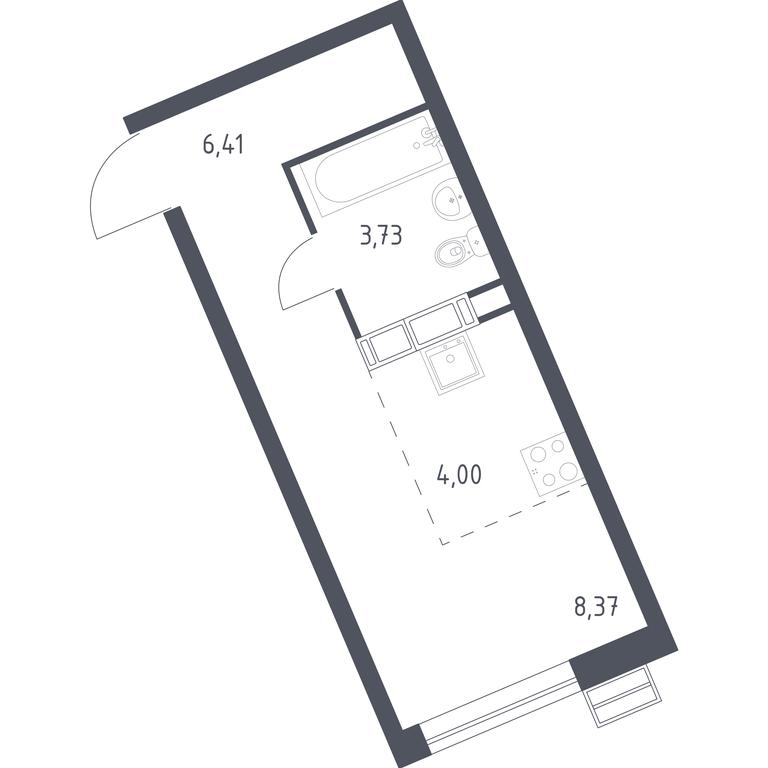 Apartment Sale, 22.51平方米 at Kvartal Rumyantsevo, ulitsa Admirala Kornilova, с1, Mosrentgen Settlement, Moscow, Russia #1