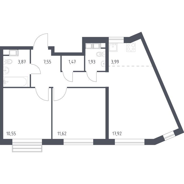 1-BD Apartment Sale, 58.9 sq. m. at Kvartal Rumyantsevo, ulitsa Admirala Kornilova, с1, Mosrentgen Settlement, Moscow, Russia #1 1-BD Apartment Sale, 58.9 sq. m. at Kvartal Rumyantsevo, ulitsa Admirala Kornilova, с1, Mosrentgen Settlement, Moscow, Russia #1