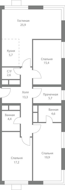 4-BD Apartment Sale, 114.7平方米 at Stellar City, Skolkovskoye Highway, 1, Moscow, Russia #1