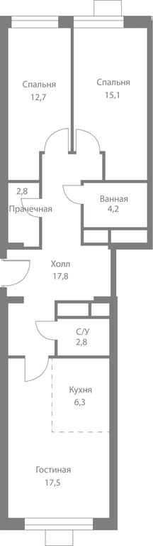 3-BD Apartment Sale, 79.2平方米 at Stellar City, Skolkovskoye Highway, 1, Moscow, Russia #1 3-BD Apartment Sale, 79.2平方米 at Stellar City, Skolkovskoye Highway, 1, Moscow, Russia #1
