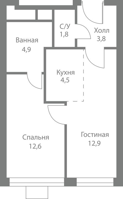 2-BD Apartment Sale, 40.5平方米 at Stellar City, Skolkovskoye Highway, 1, Moscow, Russia #1