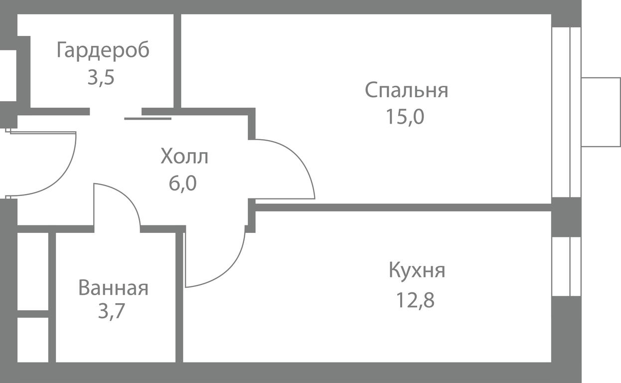 1-BD Apartment Sale, 41平方米 at Stellar City, Skolkovskoye Highway, 1, Moscow, Russia #1