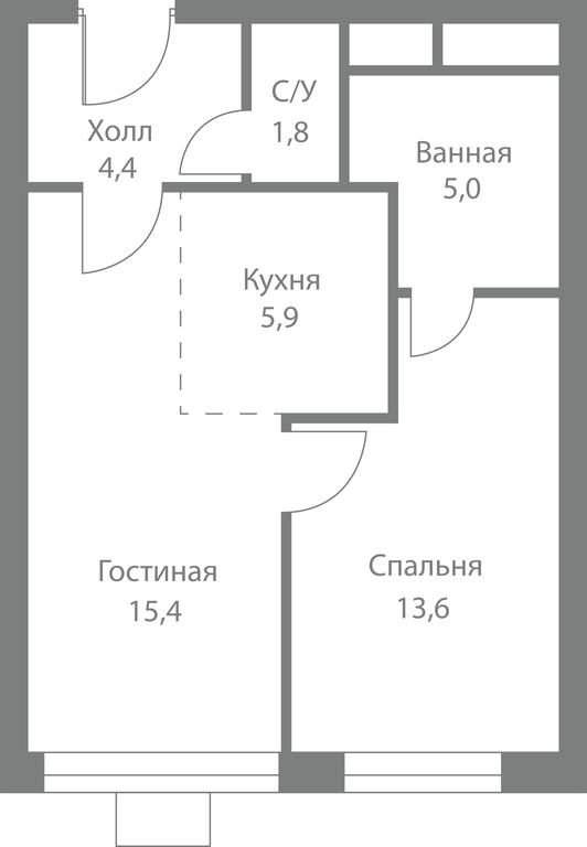 2-BD Apartment Sale, 46.1平方米 at Stellar City, Skolkovskoye Highway, 1, Moscow, Russia #1 2-BD Apartment Sale, 46.1平方米 at Stellar City, Skolkovskoye Highway, 1, Moscow, Russia #1