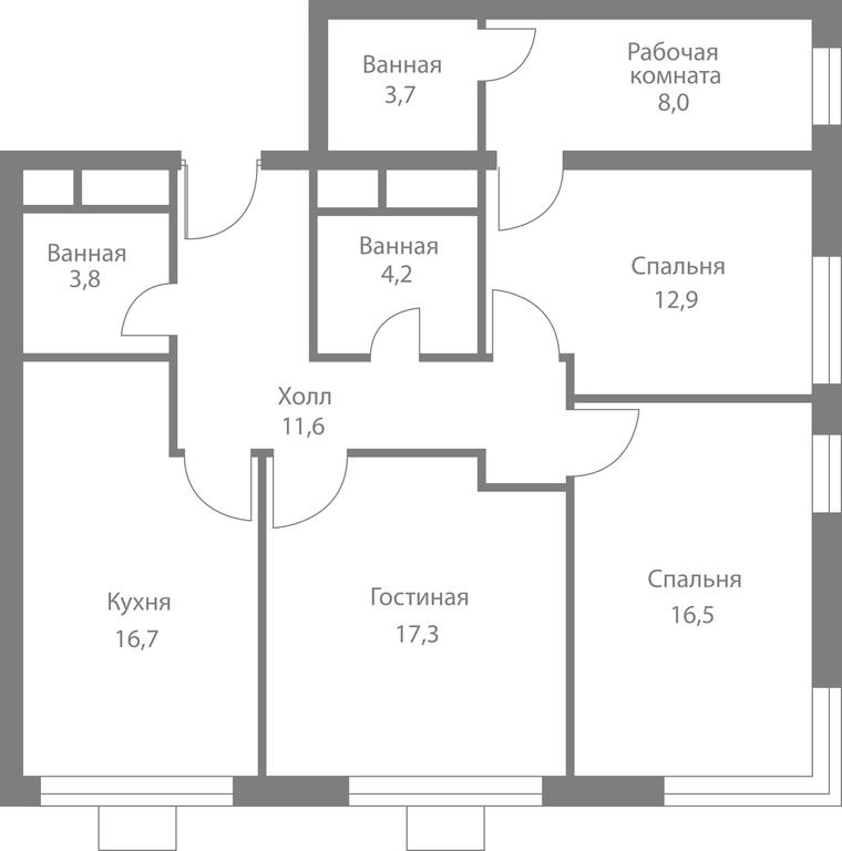 3-BD Apartment Sale, 94.7平方米 at Stellar City, Skolkovskoye Highway, 1, Moscow, Russia #1 3-BD Apartment Sale, 94.7平方米 at Stellar City, Skolkovskoye Highway, 1, Moscow, Russia #1